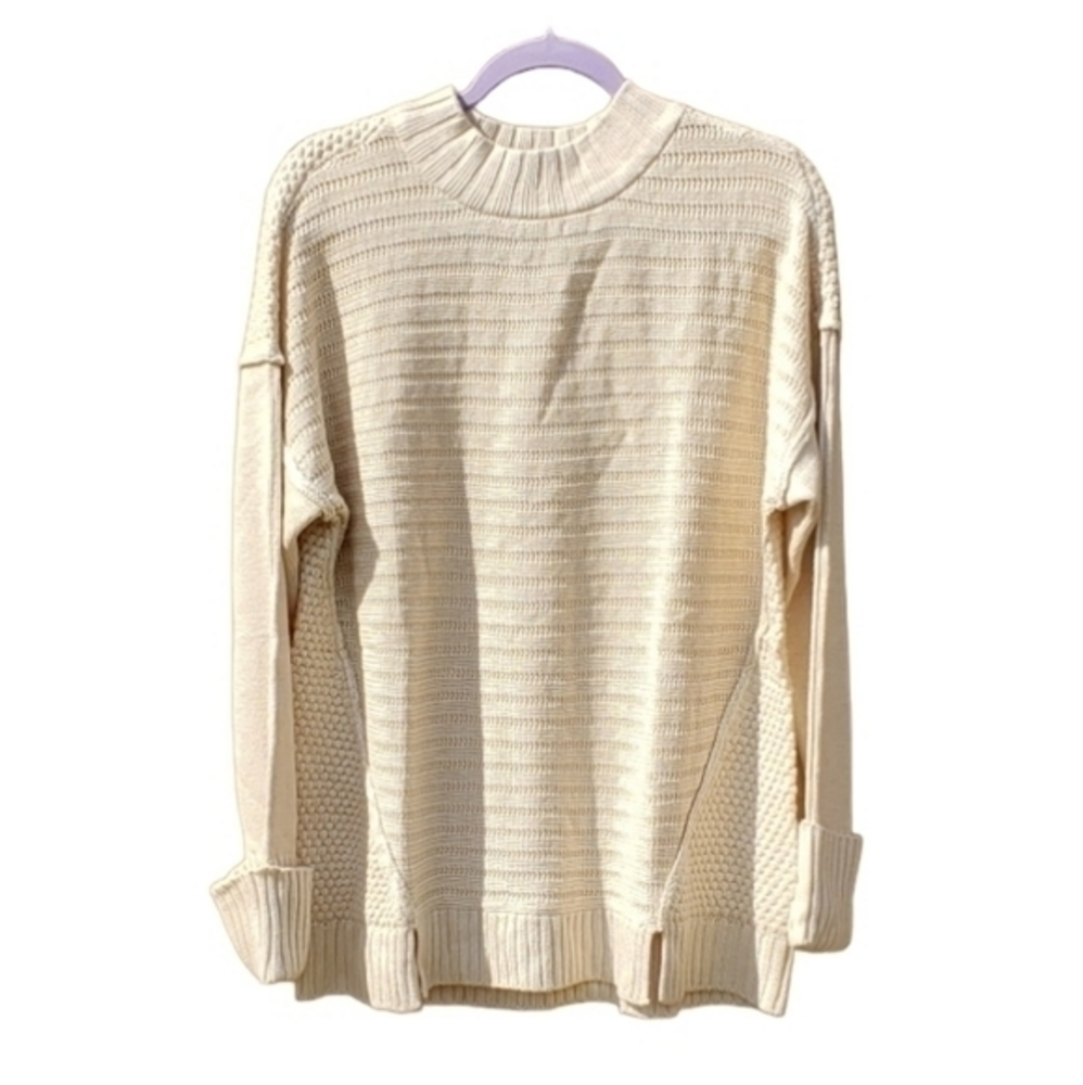 U-Knit Soft Cream‎ Turtleneck Knit Cardigan Sweater XL NWT